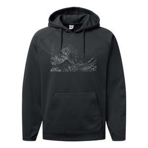 Japanese Wave Ocean Traditional Japan Performance Fleece Hoodie