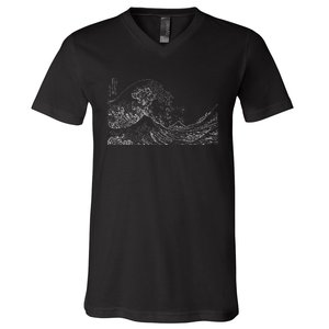 Japanese Wave Ocean Traditional Japan V-Neck T-Shirt