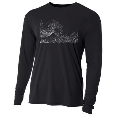 Japanese Wave Ocean Traditional Japan Cooling Performance Long Sleeve Crew