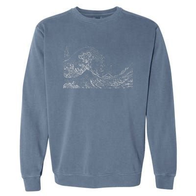 Japanese Wave Ocean Traditional Japan Garment-Dyed Sweatshirt