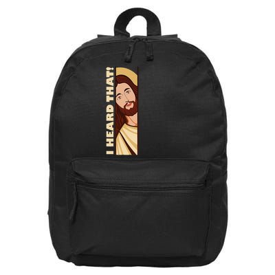 Jesus Watching Peeking I Heard That Funny Christian Meme 1 16 in Basic Backpack