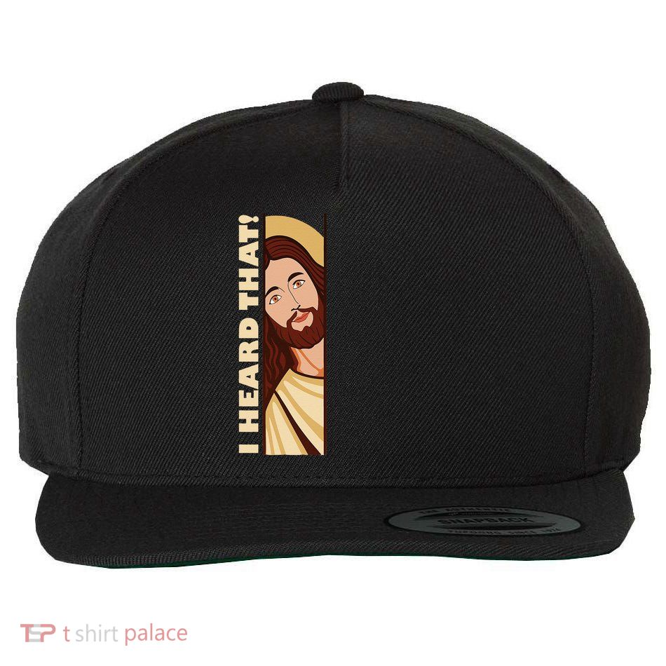Jesus Watching Peeking I Heard That Funny Christian Meme 1 Wool Snapback Cap