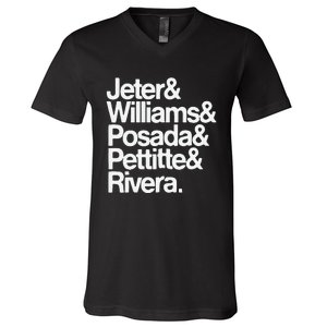 Jeter Williams Posada Pettitte Rivera V-Neck T-Shirt