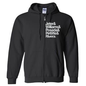 Jeter Williams Posada Pettitte Rivera Full Zip Hoodie