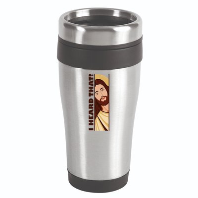 Jesus Watching Peeking I Heard That Funny Christian Meme 16oz Travel Tumbler
