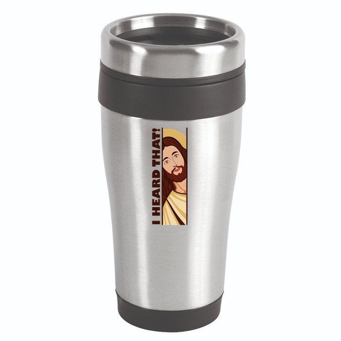 Jesus Watching Peeking I Heard That Funny Christian Meme 16oz Travel Tumbler