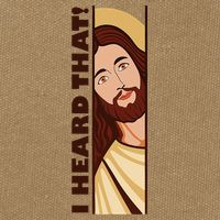 Jesus Watching Peeking I Heard That Funny Christian Meme Cotton Canvas Backpack
