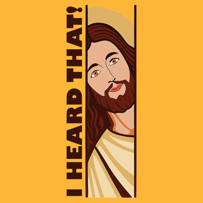 Jesus Watching Peeking I Heard That Funny Christian Meme Sustainable Knit Beanie