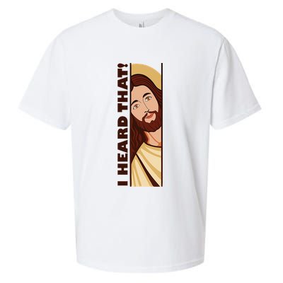 Jesus Watching Peeking I Heard That Funny Christian Meme Sueded Cloud Jersey T-Shirt