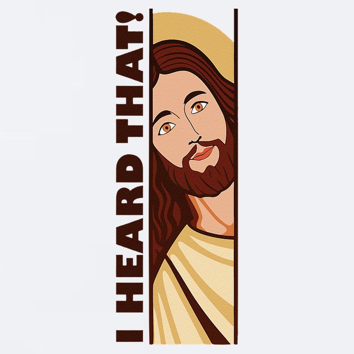 Jesus Watching Peeking I Heard That Funny Christian Meme Sueded Cloud Jersey T-Shirt
