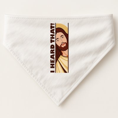 Jesus Watching Peeking I Heard That Funny Christian Meme USA-Made Doggie Bandana