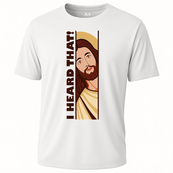 Jesus Watching Peeking I Heard That Funny Christian Meme Performance Shirt
