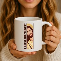 Jesus Watching Peeking I Heard That Funny Christian Meme Mug