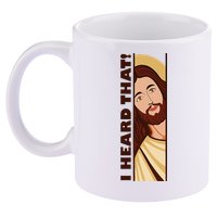 Jesus Watching Peeking I Heard That Funny Christian Meme 11oz C Handle Ceramic Mug