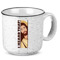 Jesus Watching Peeking I Heard That Funny Christian Meme 15oz Campfire Ceramic Mug