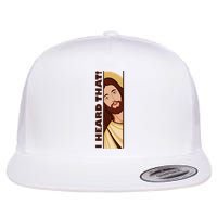 Jesus Watching Peeking I Heard That Funny Christian Meme Flatbill Hat