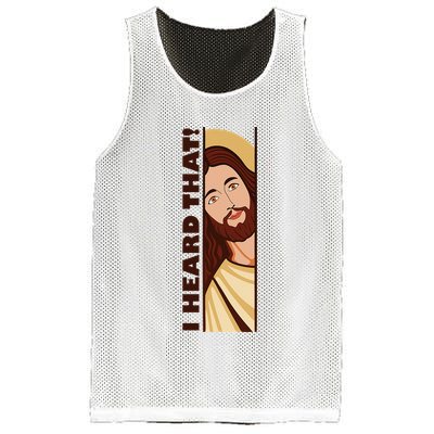 Jesus Watching Peeking I Heard That Funny Christian Meme Mesh Reversible Basketball Jersey Tank