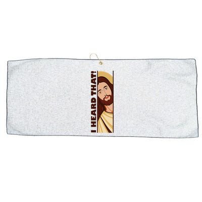 Jesus Watching Peeking I Heard That Funny Christian Meme Large Microfiber Waffle Golf Towel