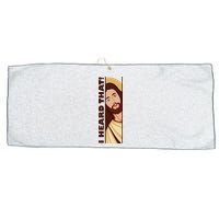 Jesus Watching Peeking I Heard That Funny Christian Meme Large Microfiber Waffle Golf Towel