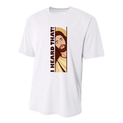 Jesus Watching Peeking I Heard That Funny Christian Meme Youth Performance Sprint T-Shirt