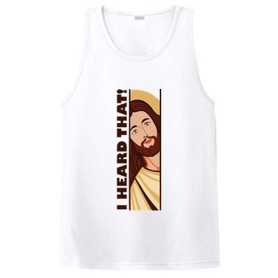 Jesus Watching Peeking I Heard That Funny Christian Meme PosiCharge Competitor Tank