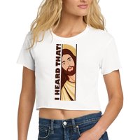 Jesus Watching Peeking I Heard That Funny Christian Meme Crop Top