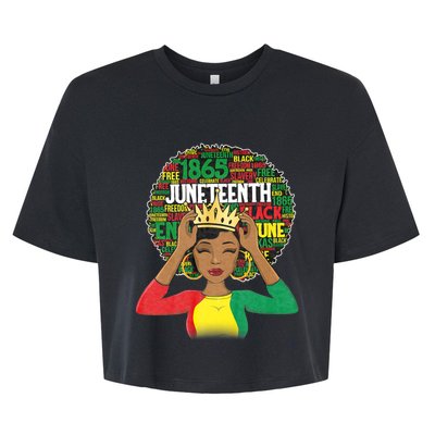 Juneteenth Women Queen African American Black Afro Bella+Canvas Jersey Crop Tee