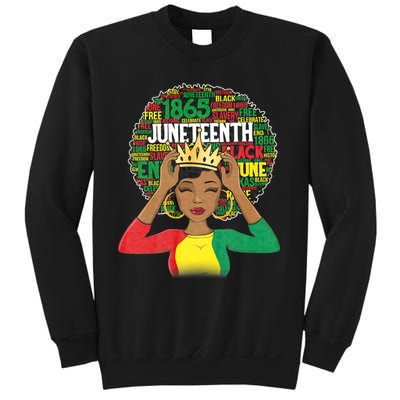 Juneteenth Women Queen African American Black Afro Sweatshirt