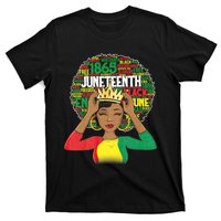 Juneteenth Women Queen African American Black Afro T-Shirt