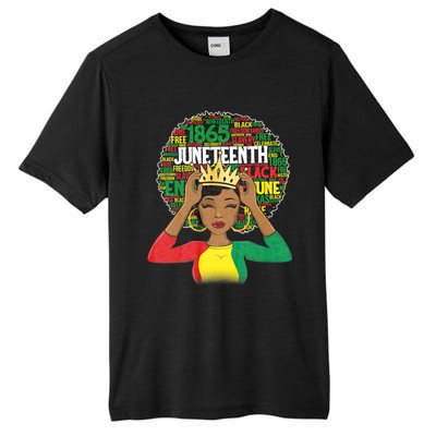 Juneteenth Women Queen African American Black Afro Tall Fusion ChromaSoft Performance T-Shirt