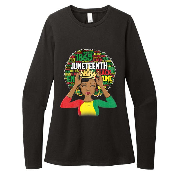 Juneteenth Women Queen African American Black Afro Womens CVC Long Sleeve Shirt