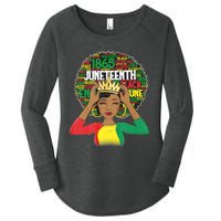 Juneteenth Women Queen African American Black Afro Women's Perfect Tri Tunic Long Sleeve Shirt