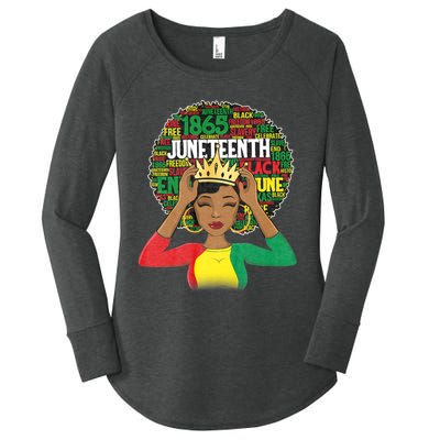 Juneteenth Women Queen African American Black Afro Women's Perfect Tri Tunic Long Sleeve Shirt