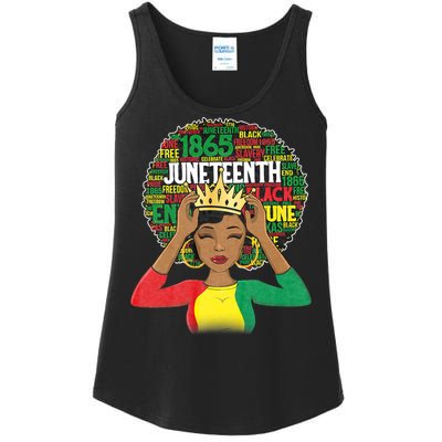 Juneteenth Women Queen African American Black Afro Ladies Essential Tank