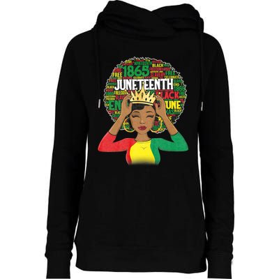 Juneteenth Women Queen African American Black Afro Womens Funnel Neck Pullover Hood