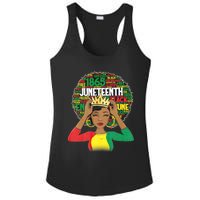 Juneteenth Women Queen African American Black Afro Ladies PosiCharge Competitor Racerback Tank