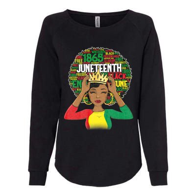 Juneteenth Women Queen African American Black Afro Womens California Wash Sweatshirt