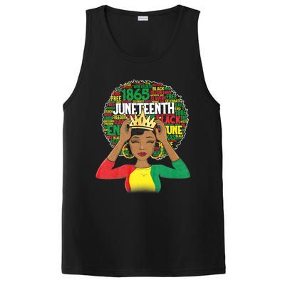 Juneteenth Women Queen African American Black Afro PosiCharge Competitor Tank