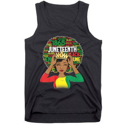 Juneteenth Women Queen African American Black Afro Tank Top