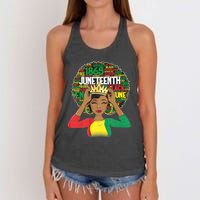 Juneteenth Women Queen African American Black Afro Women's Knotted Racerback Tank