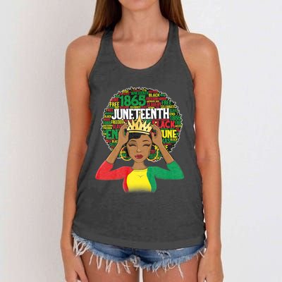 Juneteenth Women Queen African American Black Afro Women's Knotted Racerback Tank