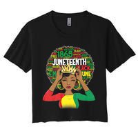 Juneteenth Women Queen African American Black Afro Women's Crop Top Tee