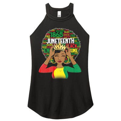 Juneteenth Women Queen African American Black Afro Women's Perfect Tri Rocker Tank