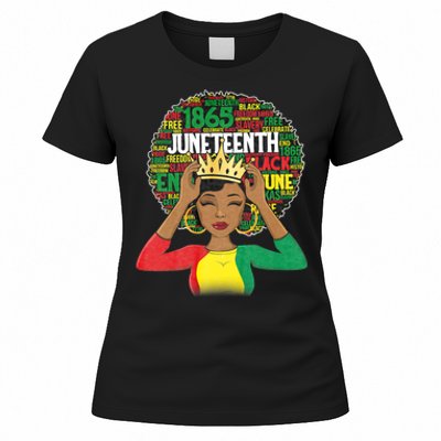 Juneteenth Women Queen African American Black Afro Women's T-Shirt