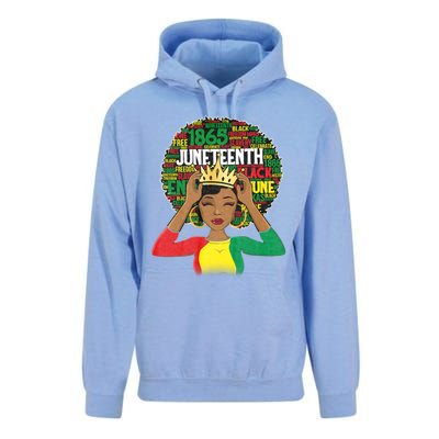 Juneteenth Women Queen African American Black Afro Unisex Surf Hoodie