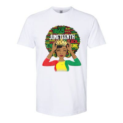 Juneteenth Women Queen African American Black Afro Softstyle CVC T-Shirt