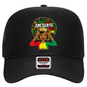 Juneteenth Women Queen African American Black Afro High Crown Mesh Back Trucker Hat