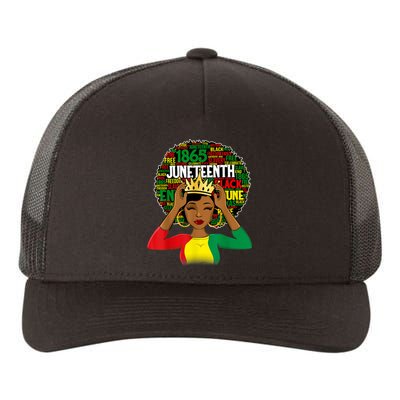 Juneteenth Women Queen African American Black Afro Yupoong Adult 5-Panel Trucker Hat