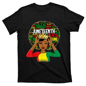 Juneteenth Women Queen African American Black Afro T-Shirt