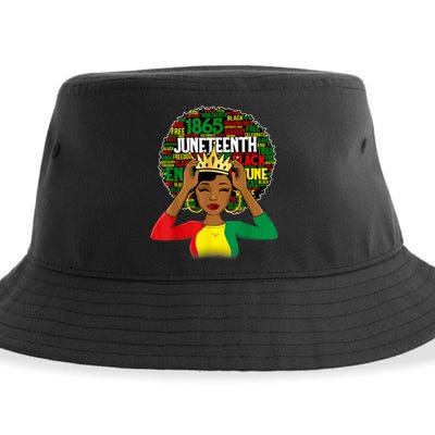 Juneteenth Women Queen African American Black Afro Sustainable Bucket Hat